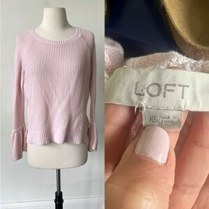 Loft Pink Bell Sleeve Sweater XS